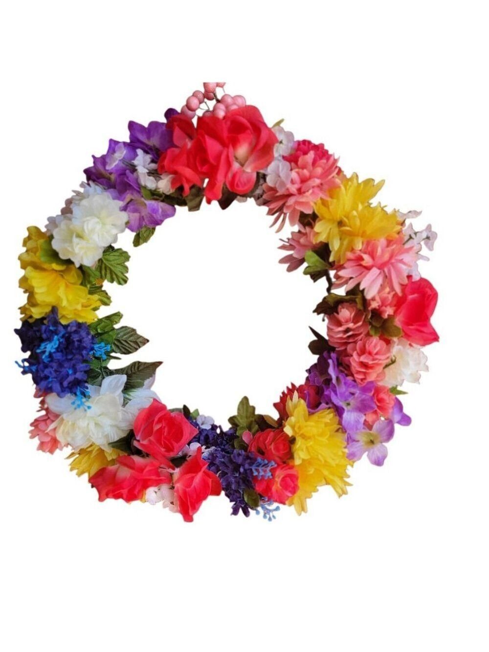 Rainbow Floral Wreath Spring Summer